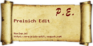 Preisich Edit névjegykártya